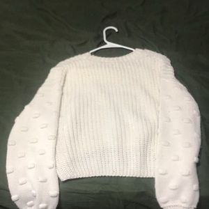 white cropped sweatshirt